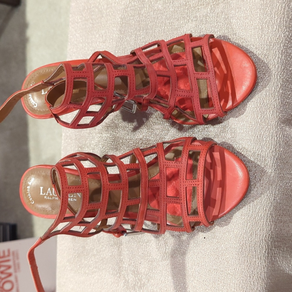 Ralph Lauren orange sandals size 8.5